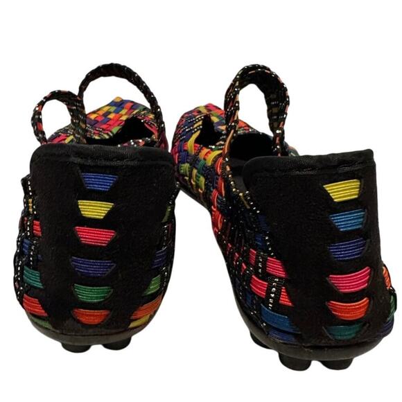 Bernie Mev. Size 37 Rainbow Pride Basket Weave Mary Jane Shoes Multicolored - Picture 4 of 7